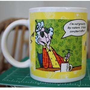 Vintage Maxine Hallmark Coffee Mug Yellow Sarcastic Humor Houston Harvest 1814P1